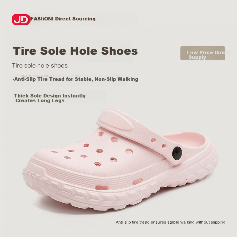 Banzhulin 2026 Spring New Perforated Shoes, Non-Slip And Odor-Resistant Slippers for Men And Women, Pink Women's (New), Size 40-41