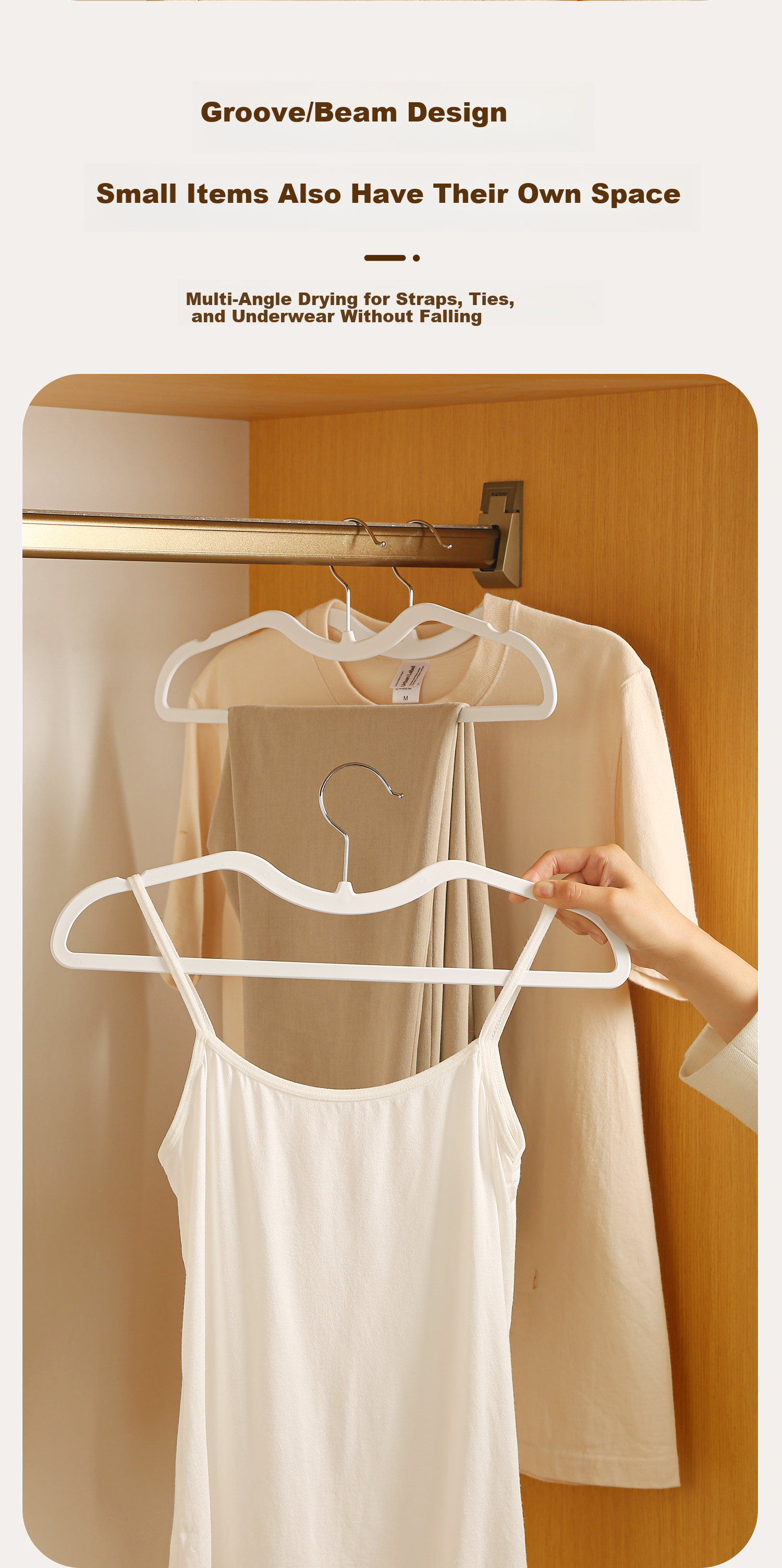 Anqin Short Neck Space-Saving Hanger Household Non-Marking Clothes Hanger Wardrobe Non-Slip Ultra-Thin Drying Rack Organizer Storage Special Use 4