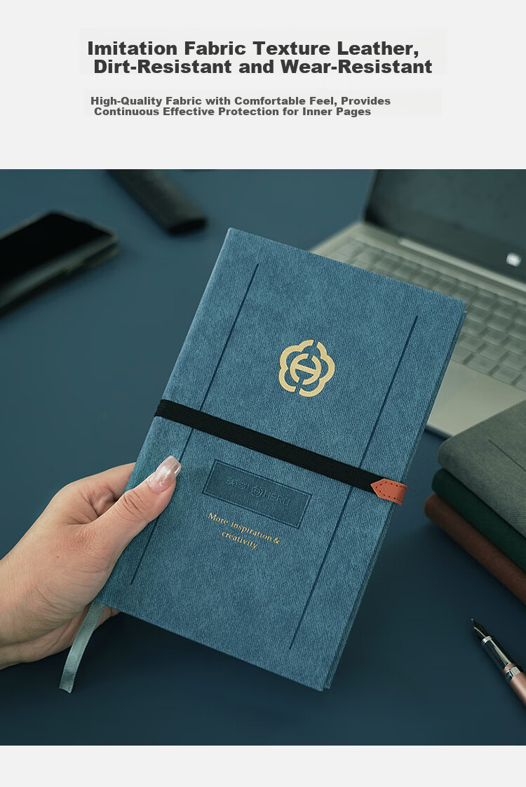 HERO A5 Business Notebook Thickened Hard Cover Soft Leather Simple High-End Gift Meeting Portable Office Stationery Lined Tearable Diary Journal Binder 1