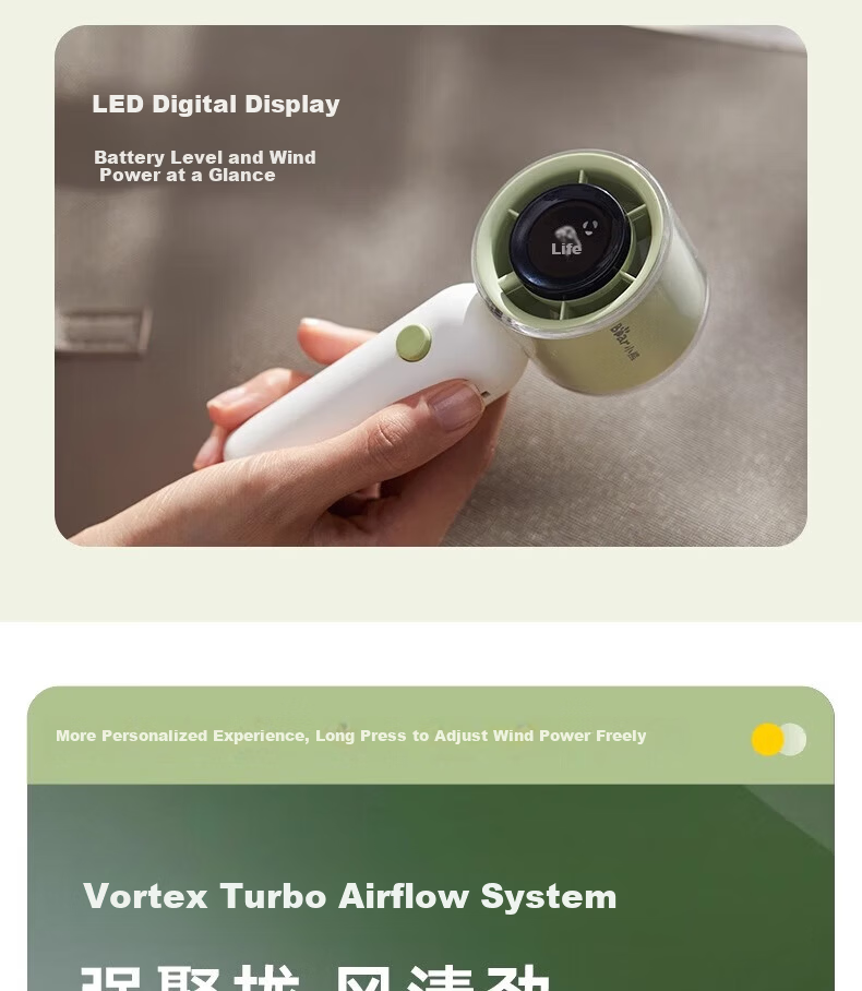 Bear Handheld Mini Portable Fan High-Speed Travel Outdoor Small Cooling Fan DFS-L05C1 Lightweight Portable 13.5H Long Battery Life 6
