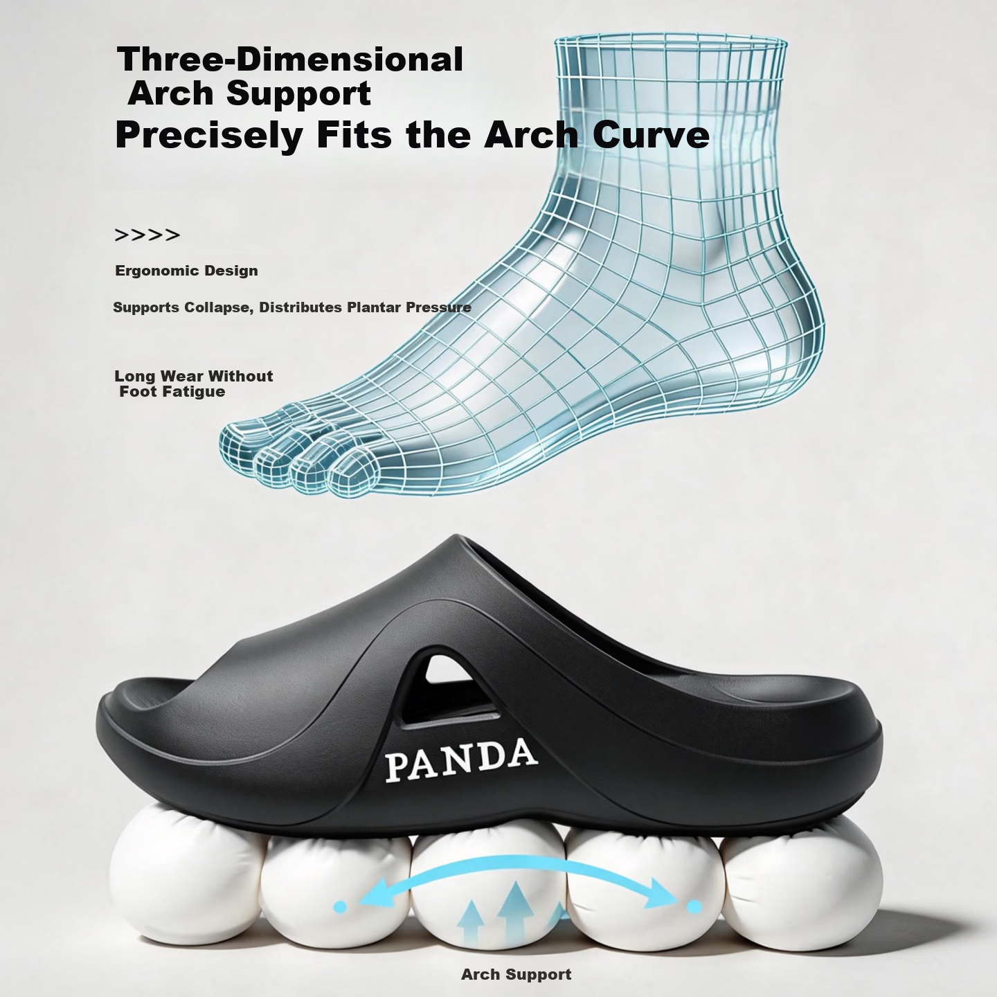 HIPANDA Men's Sports Slippers EVA Wear-Resistant Shock-Absorbing Outdoor Beach Lightweight Non-Slip Sandals