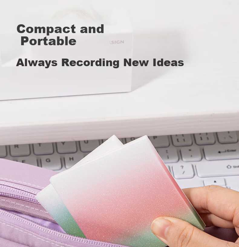 Deli Gradient Memo Sticky Notes 76mm x 76mm Writable 50 Sheets/Pack BT405 12