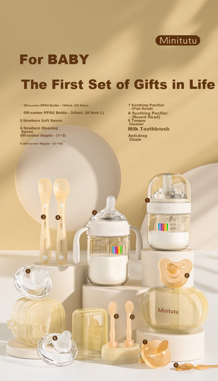 MINITUTU PPSU Baby Bottle, Anti-Colic, Anti-Spitting, Anti-Choking, Suitable for Breast Milk, 240ml 1