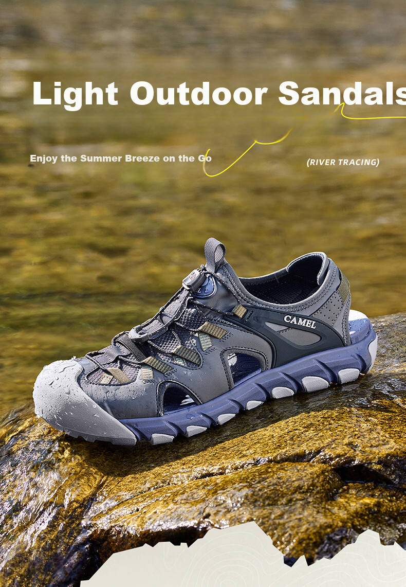 CAMEL Summer Breathable Height-Increasing Outdoor Casual Hiking Sandals G16M076035 Suede Blue 43 1