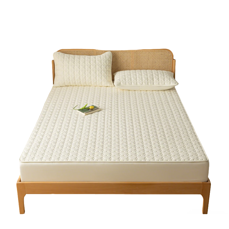 KING SHORE Thickened Padded Waterproof Mattress Cover, Dustproof Anti-Slip Bed Protector, 180*200cm, White