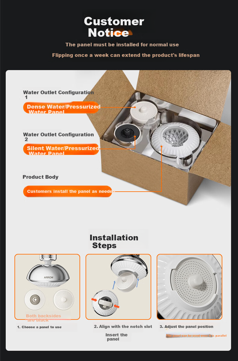 ARROW UFO Turbo Splash-Proof Multifunctional 360° Faucet Aerator Extender Dense Water Flow 2
