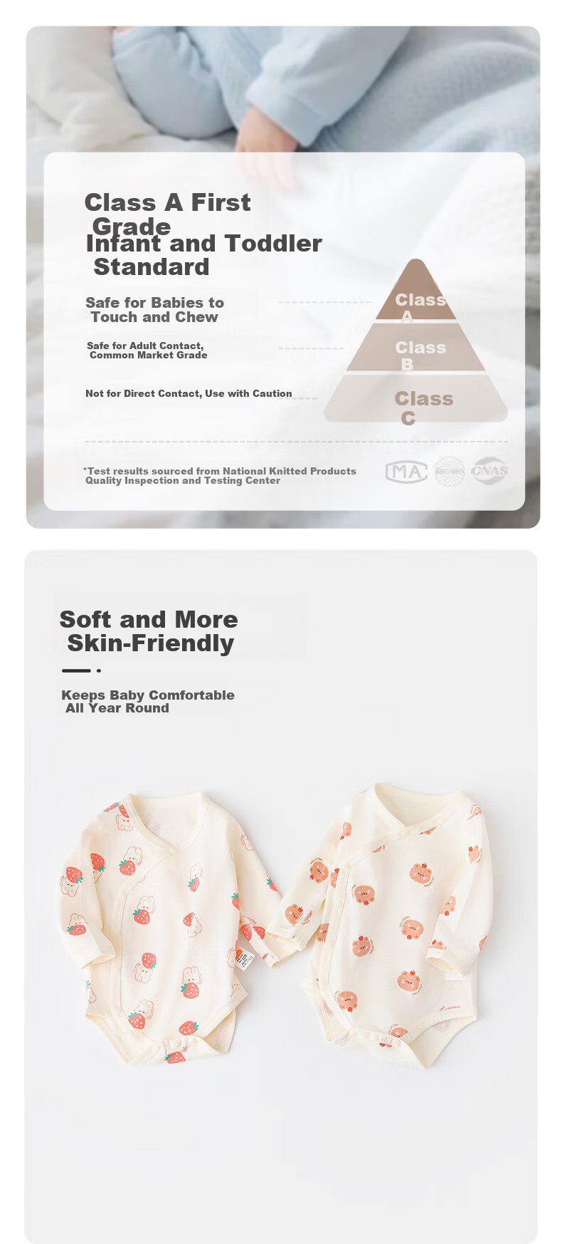 Babyprints Baby Bodysuit 2-Pack Newborn Cotton Triangle Romper Unisex Four-Season Jumpsuit Bear 66 3
