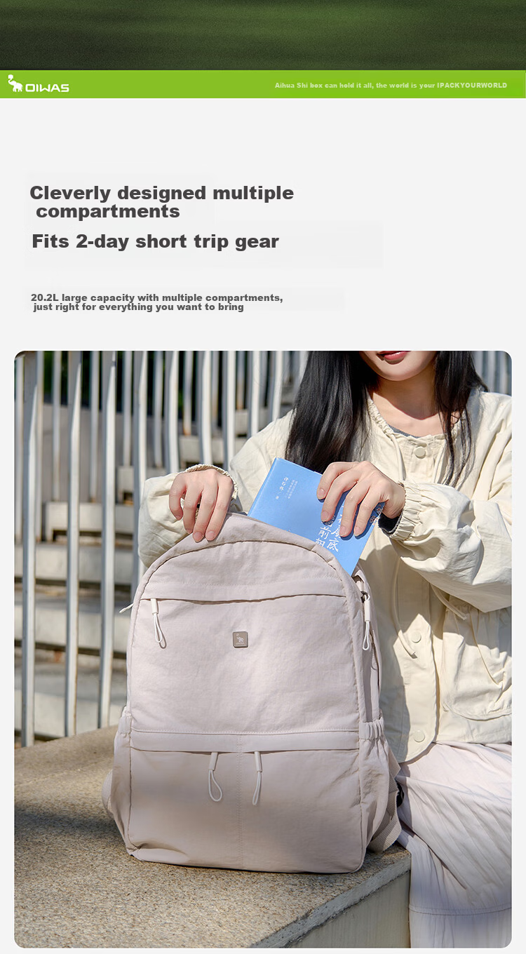 OIWAS Casual Backpack Simple Fashion Large Capacity Student School Bag Sports Bag Men Commuter Bag Blue 6