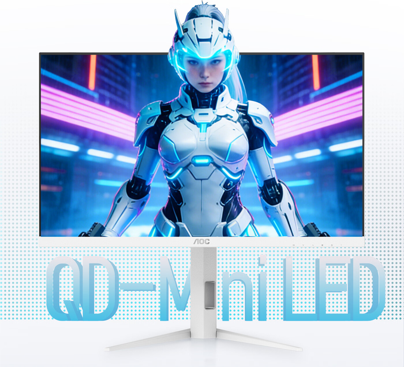 AOC 27-inch 2K 320Hz QD-miniLED Eye-care Circular Polarized + TUV Low Blue Light Flicker-Free HDR1000 Elegant White Gaming Monitor Q27G4SLM/WS 12
