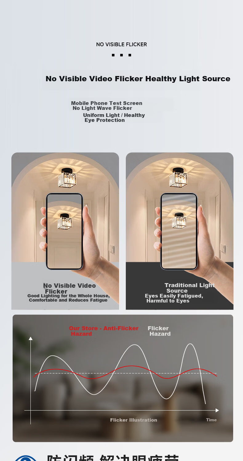 Dengling Luxury Crystal Corridor Light Simple Modern Hallway Light Entrance Round Small Light Nordic LED Ceiling Light Balcony Light 3