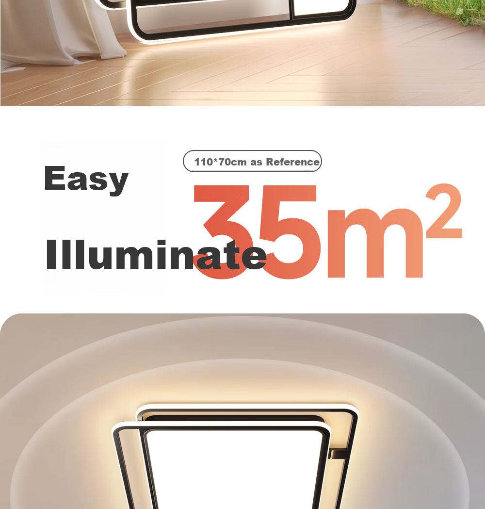 Kuka LED Ceiling Light Nordic Eye Protection Cree Lighting Living Room Bedroom 110cm - Smart [Installation Included] 13