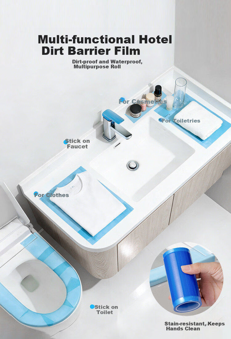 Chuyisheng Disposable Toilet Seat Cover Protective Film Travel Hotel Toilet Seat Sticker Washstand Supplies Set 2