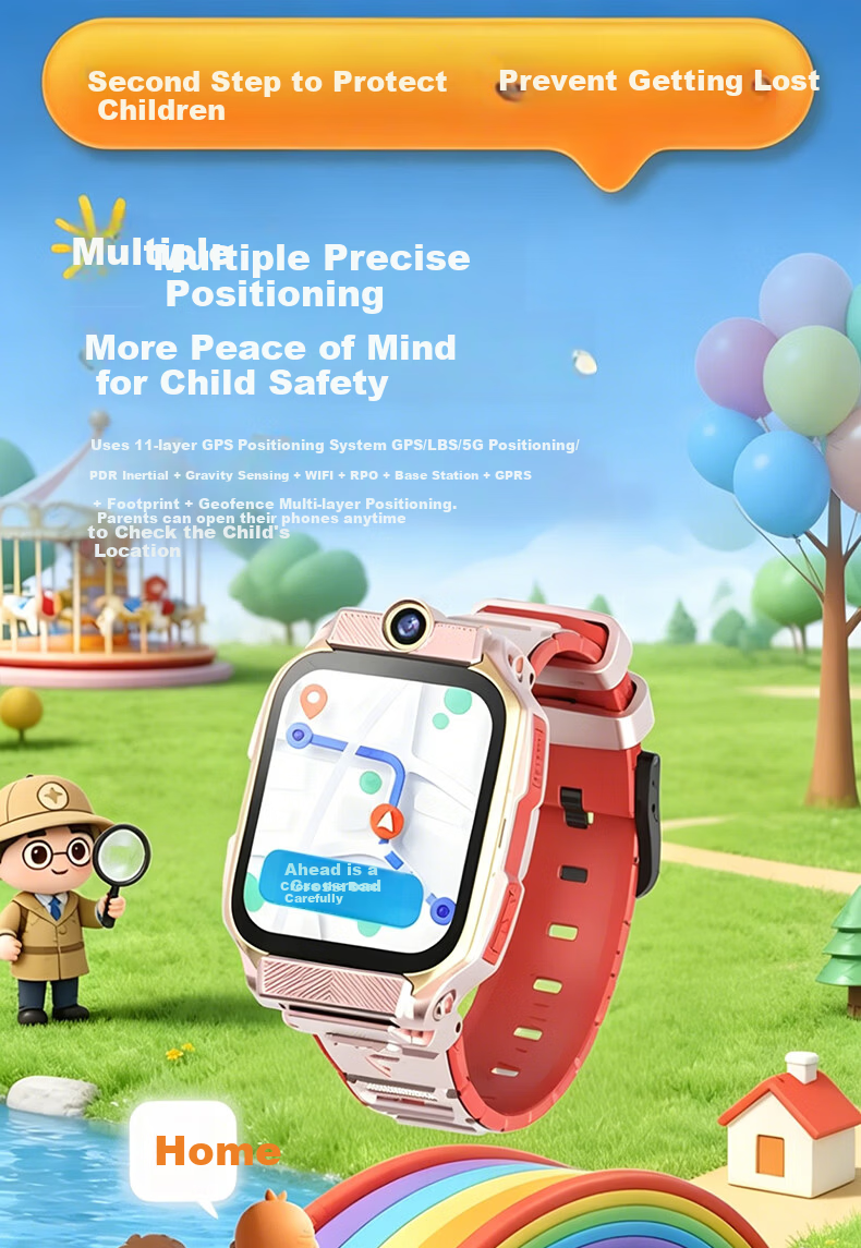 HUCATIER Kids Phone Watch for Children Ages 3-12, Remote Control, Accurate Positioning, 5G Full Network Connectivity 3