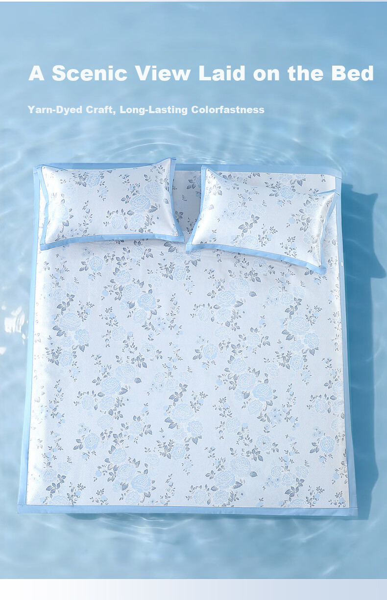 Mercury Home Textiles Ice Silk Cooling Mat 1000D Cooling Mat Baby Grade A Antibacterial Mite Resistant Breathable Foldable Machine Washable 1.2m Bed 17
