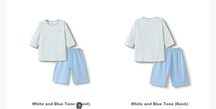 Balabala Kids Pajama Set Boys Girls Homewear Toddler Older Children Air Conditioning Clothes Summer New Pure Cotton 3