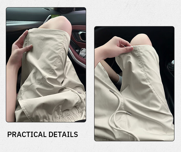 Homlean Men's Outdoor Work Shorts Summer Lightweight Casual American Quick-Dry Breathable Sports Pants HJ55 Off-White L 16