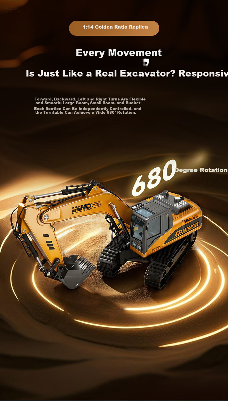 McLaren Remote Control Toy Excavator Engineering Vehicle Children's Day Gift for Boys Boys Birthday Gift Ages 3-6-12 5
