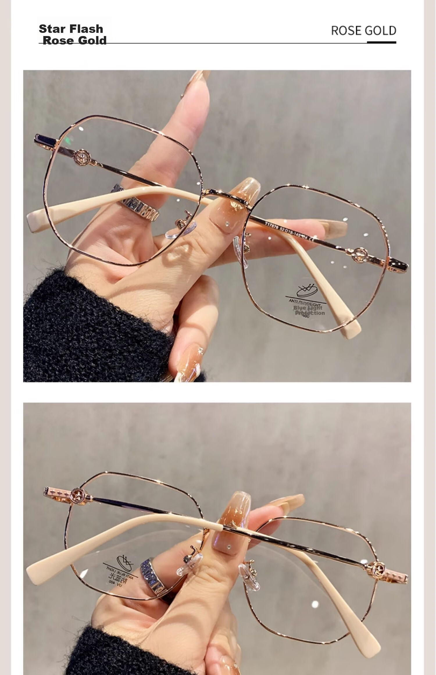 FONHCOO Fashion High-End Reading Glasses for Women Official Genuine Blue Light Blocking HD Stylish Youthful Presbyopia Glasses Female Model 14
