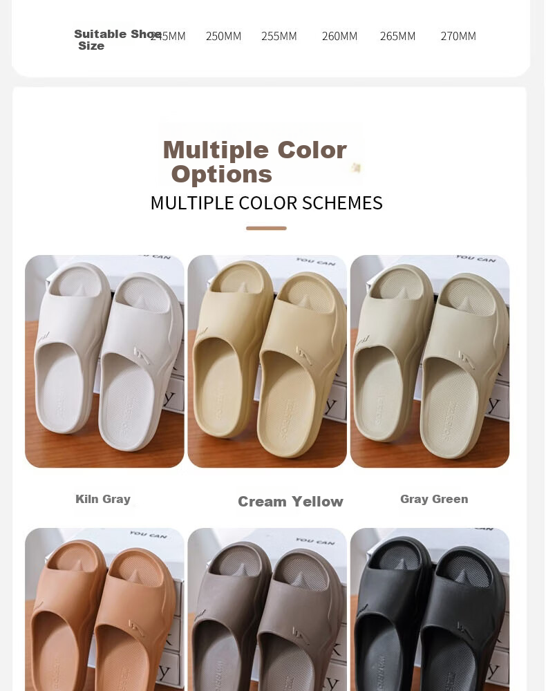 Warrior Men's Slippers HL0651 Comfortable Bathroom Non-Slip Odor-Resistant Sandals Size 44-45 Sandal Wood Color 6