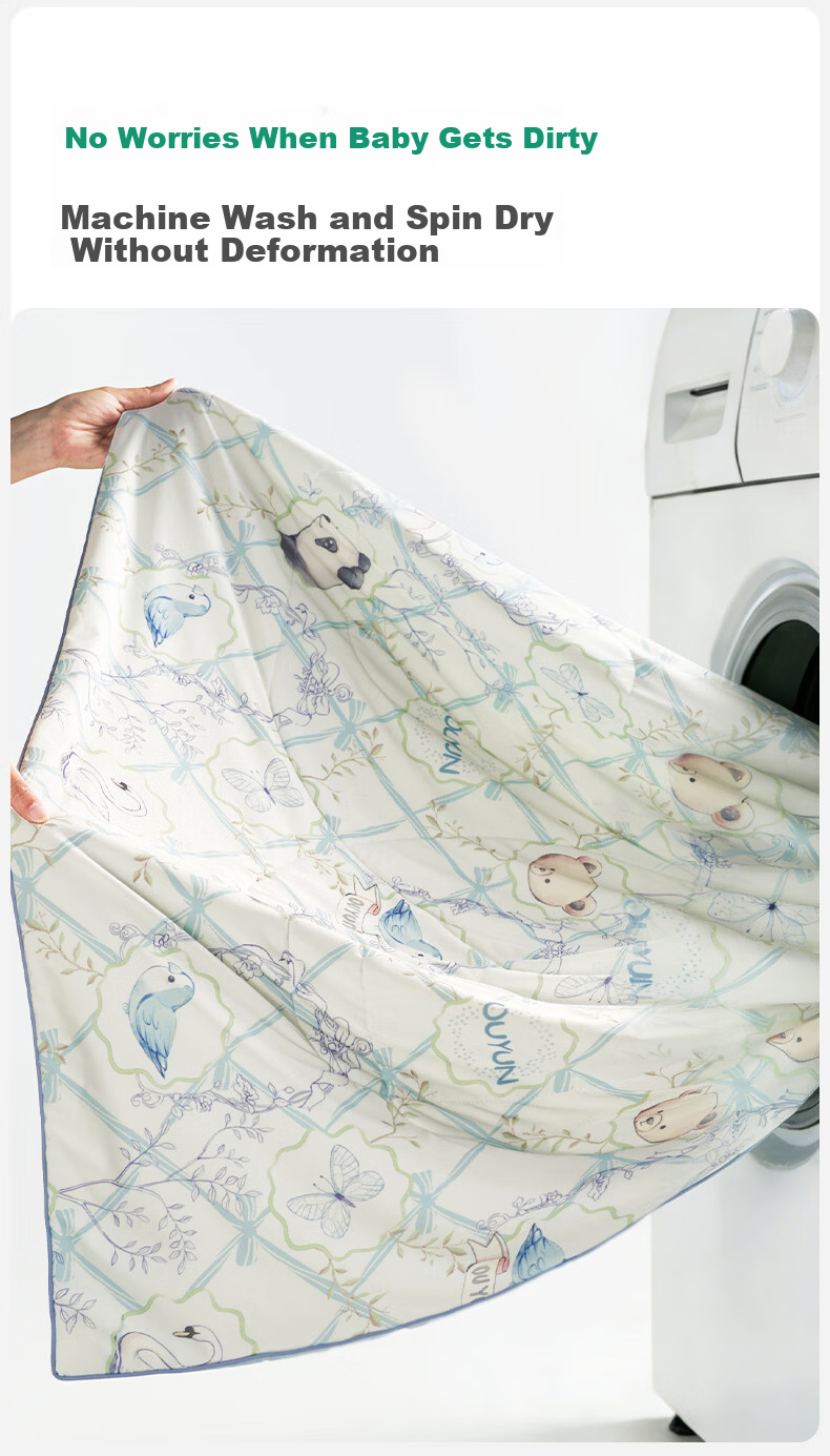 OUYUN [Plant Fiber] Baby Silk Summer Quilt Cooling Blanket Children's Small Quilt Summer Kindergarten Cooling Mint Air Conditioning Quilt 19