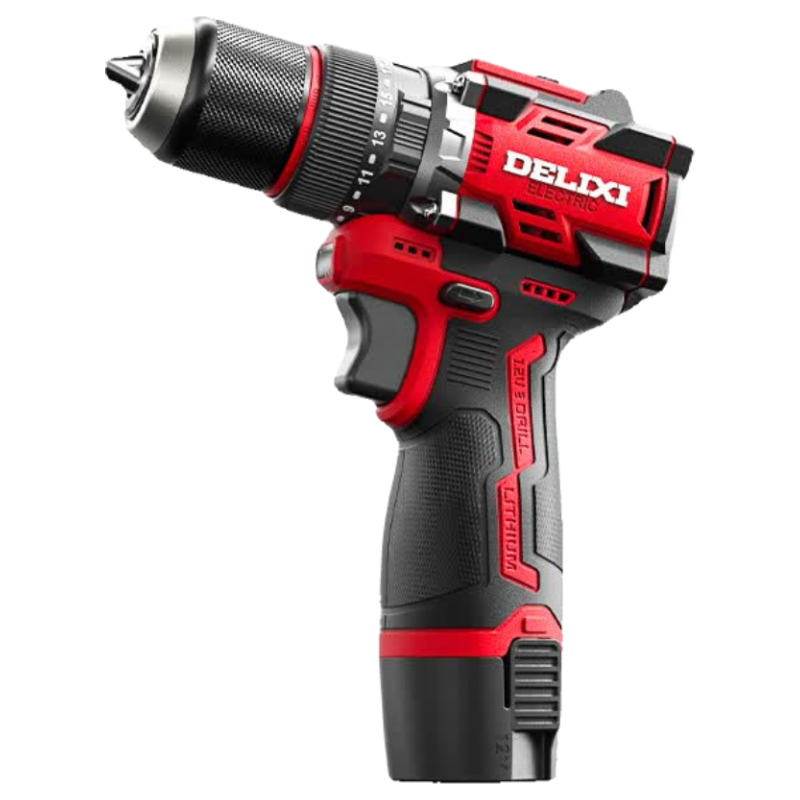 Delixi Electric Brushless Lithium Cordless Drill 12V Household Electric Screwdriver Multifunctional Power Drill Toolbox