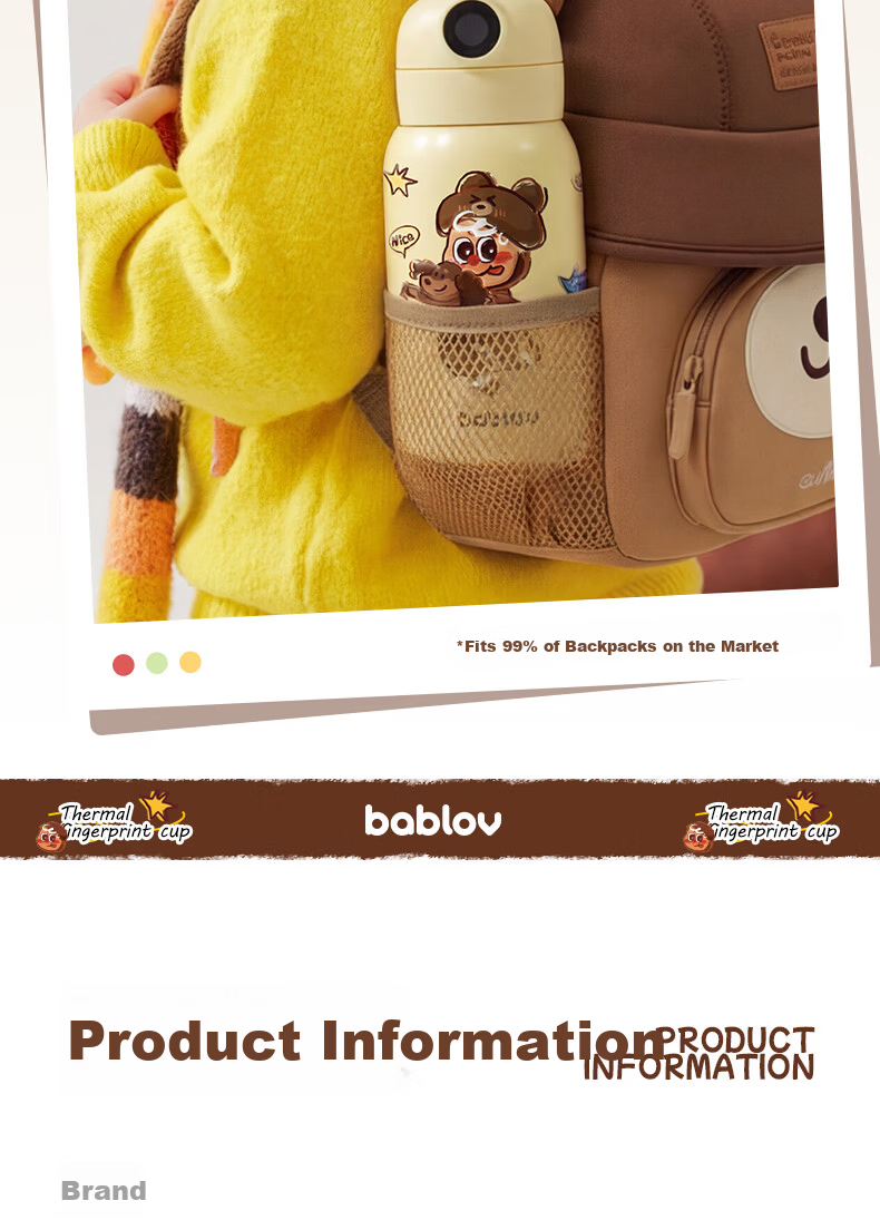 BABLOV Fingerprint Insulated Straw Water Bottle Smart Kids School Cup Boys Girls New Children's Day Edition 14