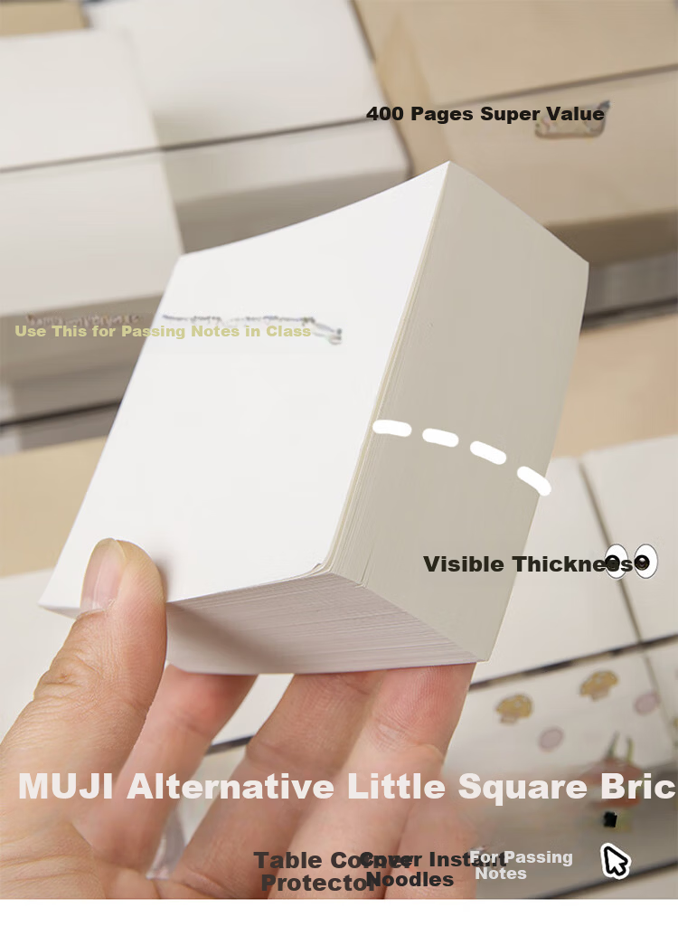 Mili 5-Pack Minimalist Pocket Notebooks Student Lined and Blank Pages Memo Reminder Sticky Notes 5