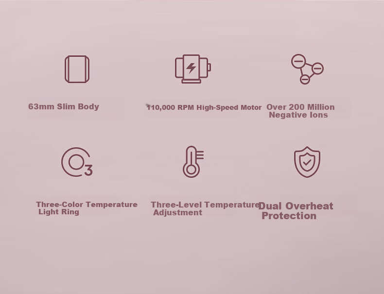 FLYCO High-Speed Hair Dryer Portable Negative Ion Hair Care Blow Dryer for Home Dormitory Fast Drying Gift for Girls Galaxy Star Ring FH6371 Color Random 4