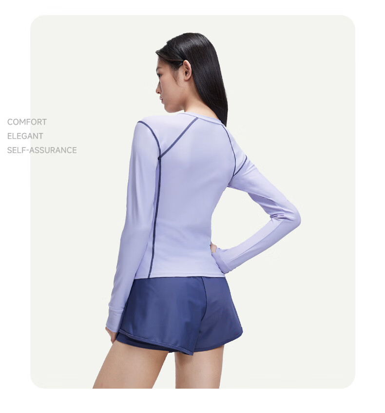 ANTA Women's Two-Piece Long Sleeve Conservative Sunscreen Swimsuit Surfing Diving Hot Spring Swimming Training Set 19