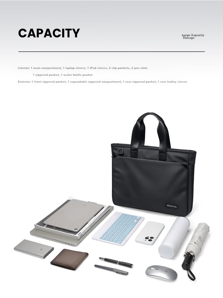 GOLF Business Briefcase Men's Expandable 14/16 Inch Laptop Bag Multi-Compartment Office Document Bag 8