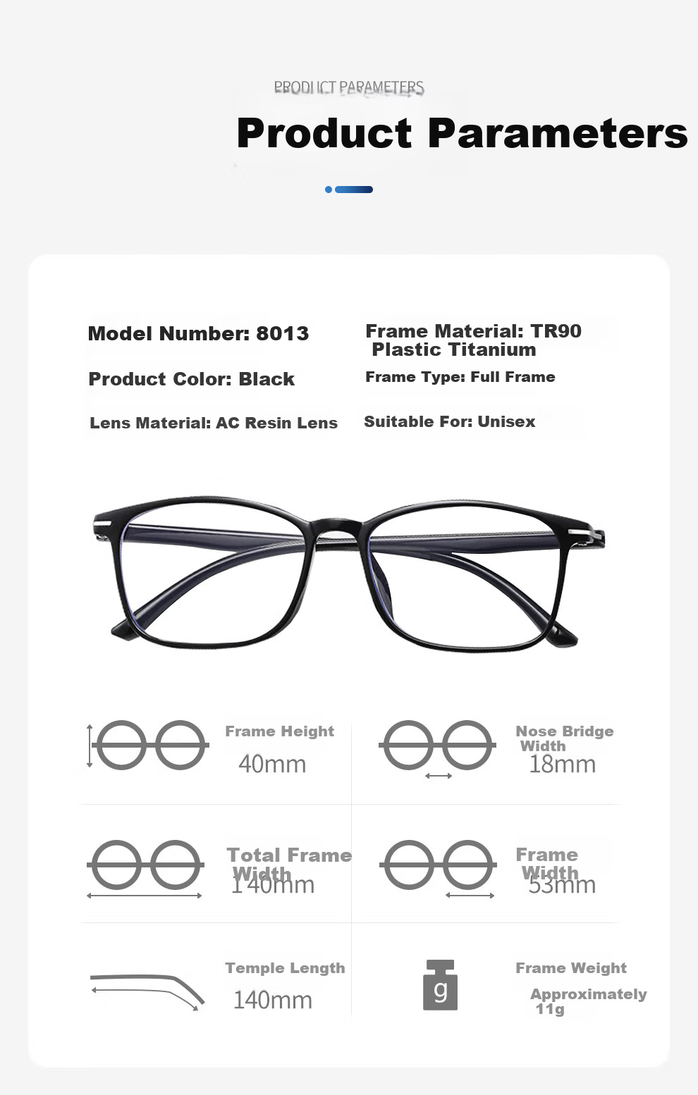 BoshiZhe Reading Glasses for Men and Women JD Self-operated Official Genuine 8013 Coated Black +4.00 Diopter 16