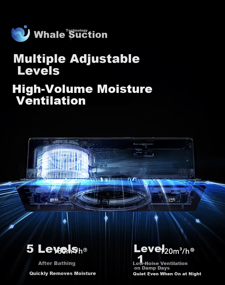 AUPU Smart Bathroom Heater Q360A3-Air with Thermal Ring Deodorization, Warm Air, Lighting, and Exhaust Integration 12