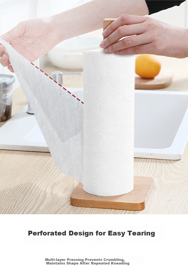 Old Cotton Farmer Wood Pulp Disposable Single-Use Cleaning Cloths 20 Sheets * 6 Rolls Thickened Large Food-Grade Household Kitchen Utensil Cleaning 6