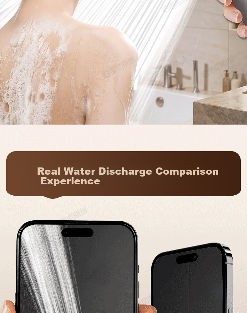 BOONEN High-Pressure Shower Head Home Bathroom Shower Faucet Pressurized Large Water Flow Rainfall Showerhead 4