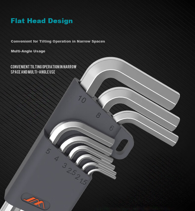 Jimmy Home Hex Key Set Hardened S2 Material 9-Piece Ball-End Fully Heat-Treated Hex Wrench JM-G1309N 8
