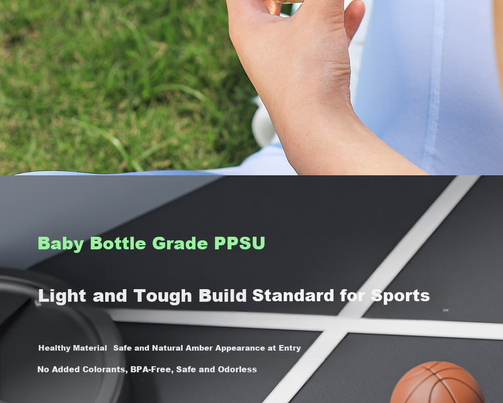 Fuguang Plastic Straw Cup PPSU Large Capacity Portable Sports Fitness Cup 820ML Green for Men and Women Students 13