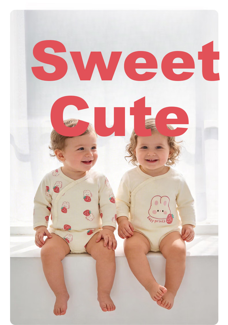 Babyprints Baby Bodysuit 2-Pack Newborn Cotton Triangle Romper Unisex Four-Season Jumpsuit Bear 66 2