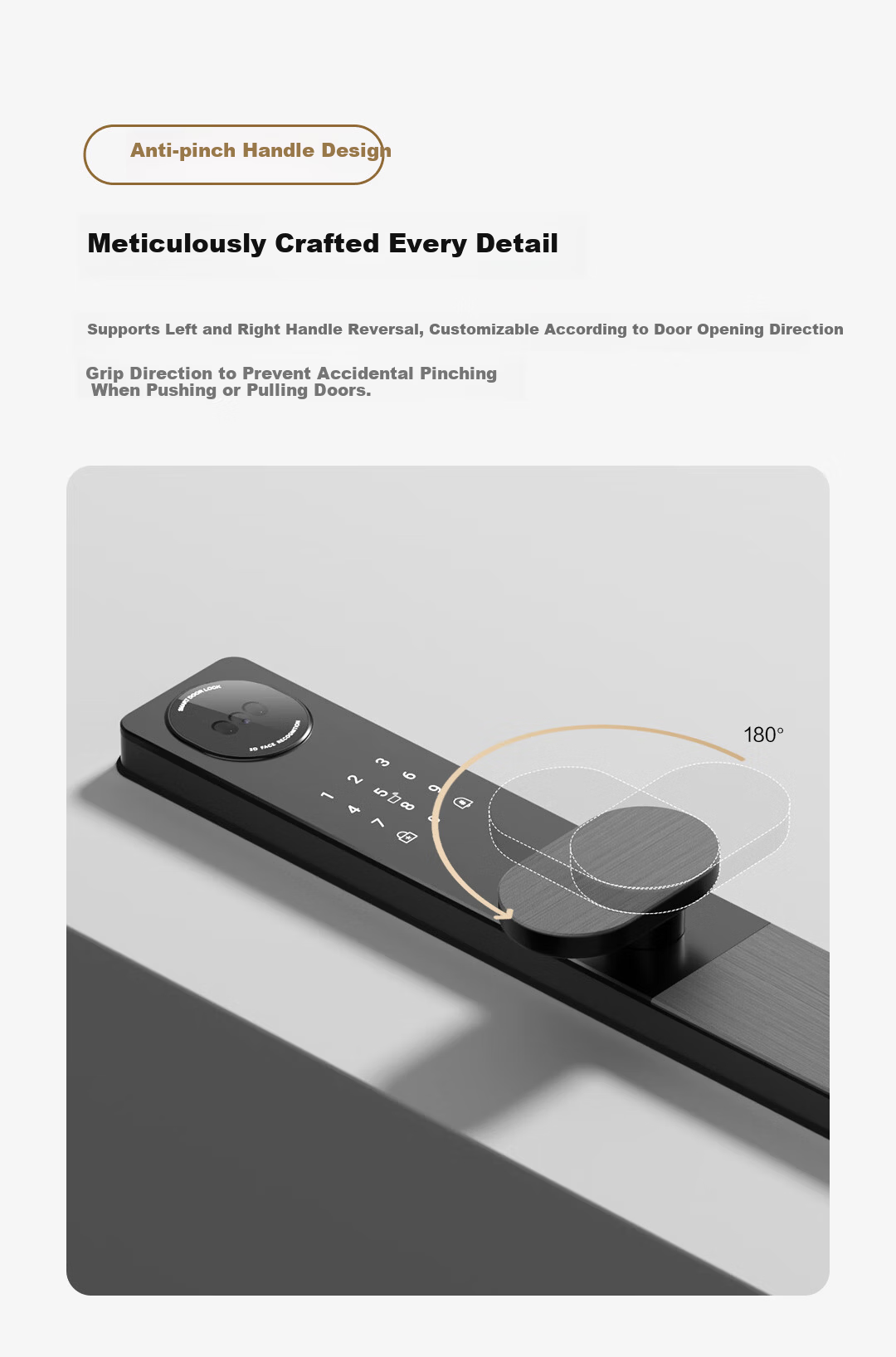 Leader Home Smart Door Lock, Fingerprint Password Lock, Anti-Theft Door Lock, Electronic Lock, Installation Included, Intelligent Fingerprint Password Lock E200 7