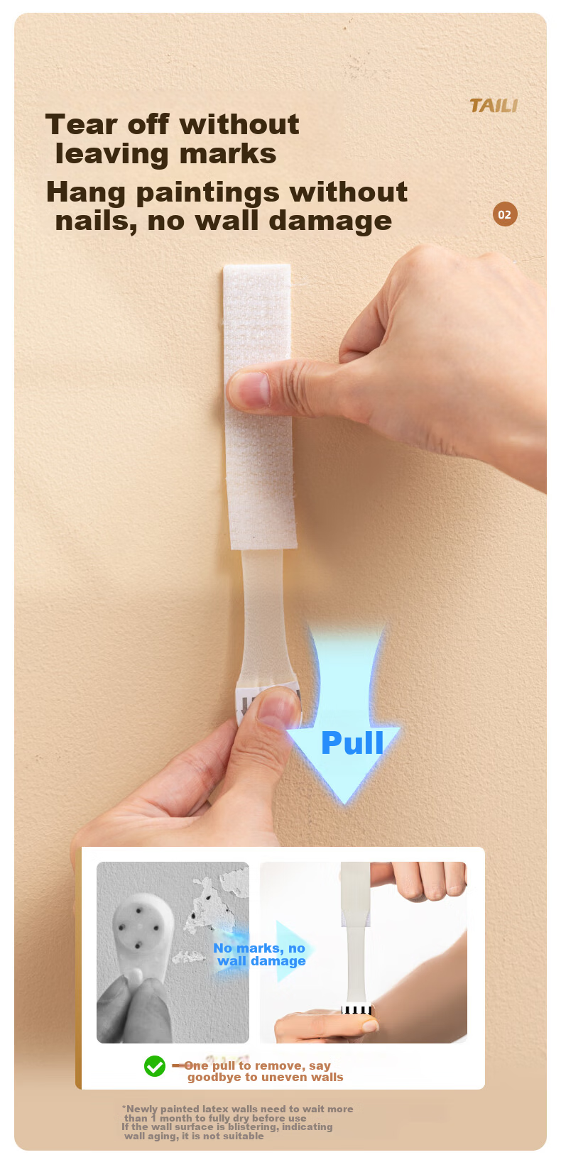 Taili Universal Magic Hook Invisible No-Trace Picture Frame Wall Hook No-Drill Photo Wall Hanging 36 Pairs Set 5