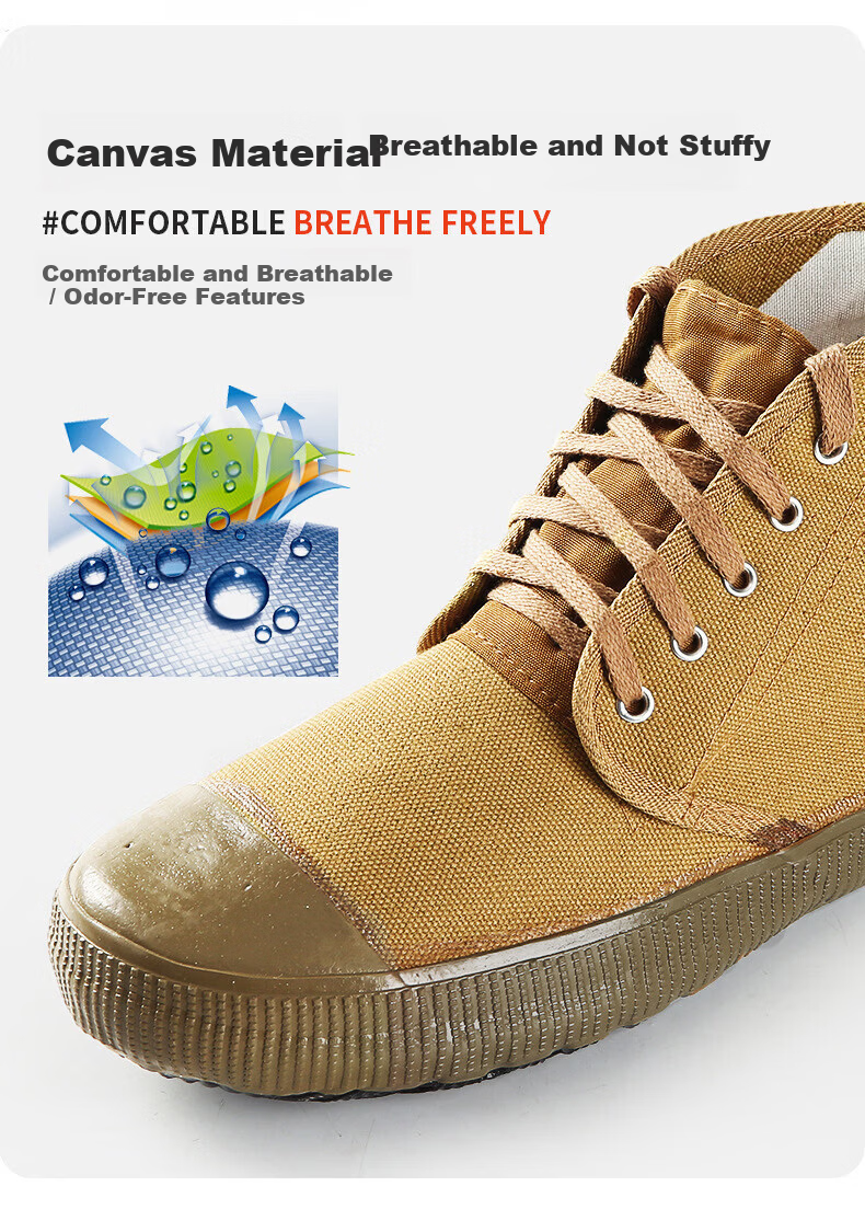 Lido According to Chen 5KV Electrical Insulation Shoes Labor Protection Canvas Breathable High-top Unisex High Voltage Yellow Rubber Work Shoes Customizable 4