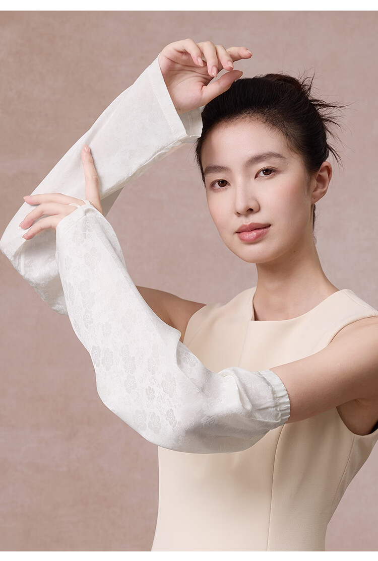 Shanghai Story Women's 100% Mulberry Silk Jacquard Satin Loose Sun Protection Ice Sleeves Summer Gift for Girlfriend Valentine's Day 13