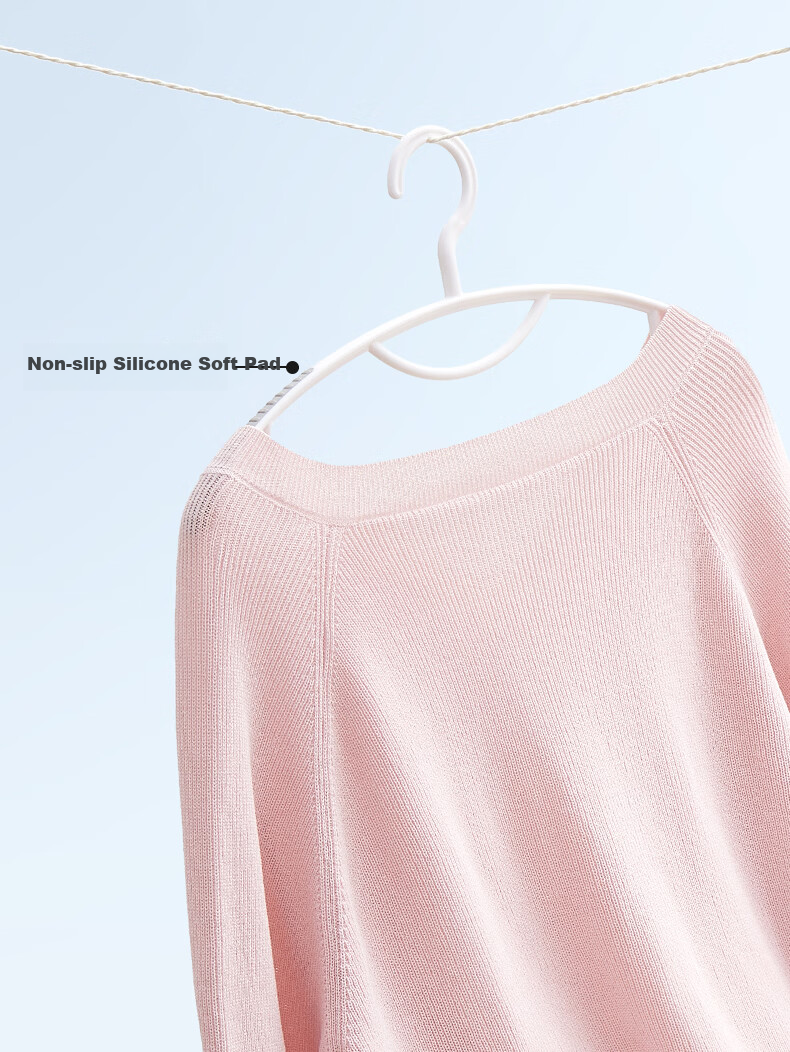 EACHY Seamless Clothes Hanger Anti-Shoulder Bump Household Coat Hanger Wide Shoulder Non-Slip Sweater Rack *10 7