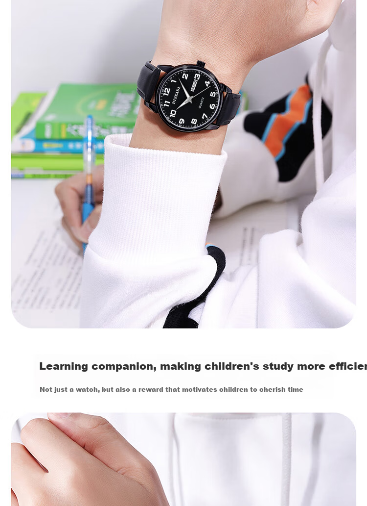 BINKADA Exam Dedicated Watch for Female Students, Silent Analog, Suitable for Middle and High School Girls Aged 12-18, Exam Room Approved 9
