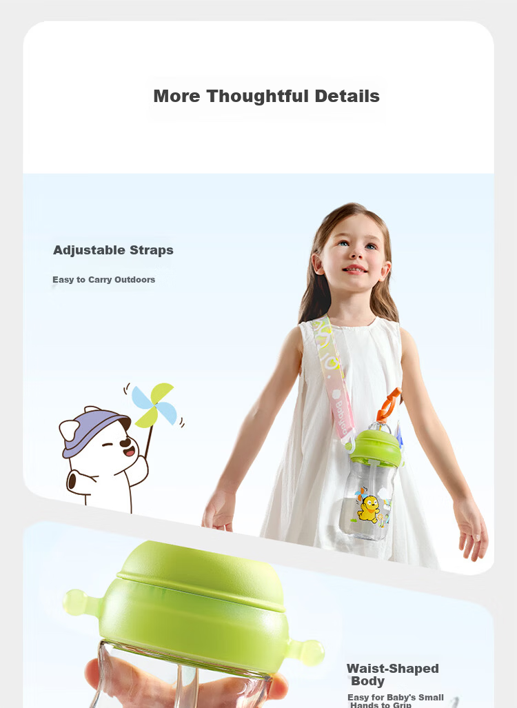 Babycare Children's Straw Cup Toddler Kindergarten Anti-Drop Portable Water Bottle 500ml School Use 2 Years+ 16