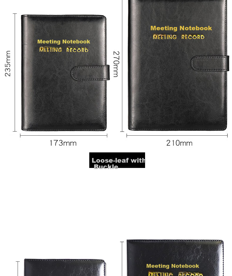 Xuchenwenju Business Meeting Notebook, B5 Leather Cover Soft Notebook, 96 Pages 192 Sheets, Office Meeting Journal, Meeting Minutes Record Book, 18K Work Diary with Customized Logo 7