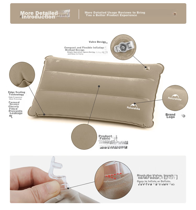 Naturehike Square Inflatable Pillow Light Sand Color 3