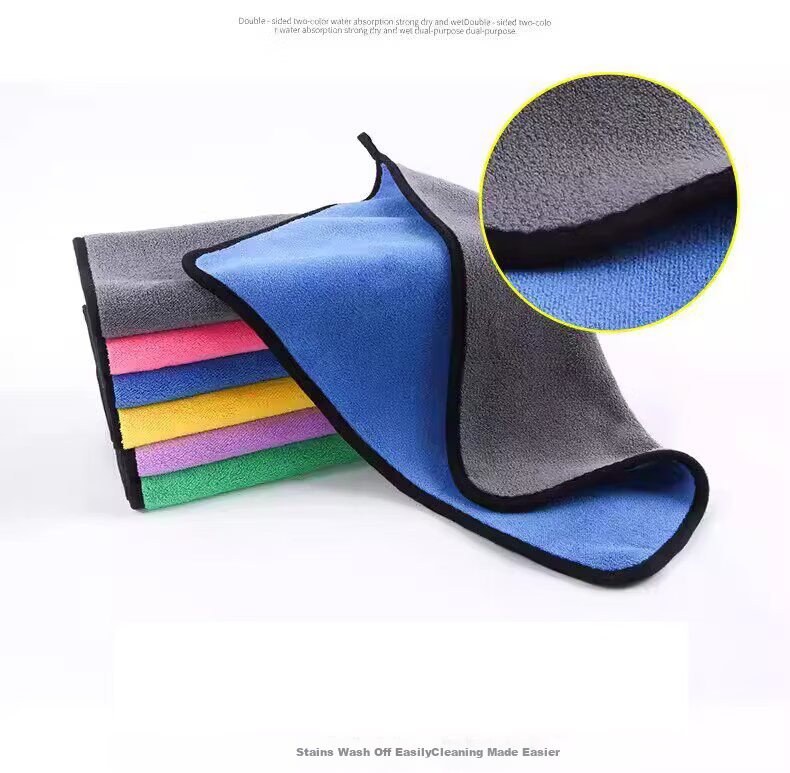 Mishiguang Microfiber Cleaning Cloths 30x30cm 5-Pack Double-Sided Absorbent Plush Dishwashing and Car Cleaning Towels 8