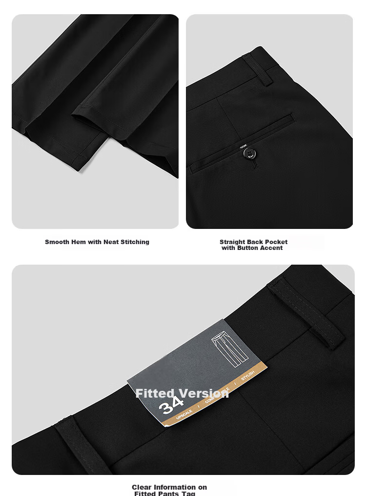 HLAHLA Men's Dress Pants 2026 Spring Summer Stretch Straight Business Trousers Father's Day Gift 8