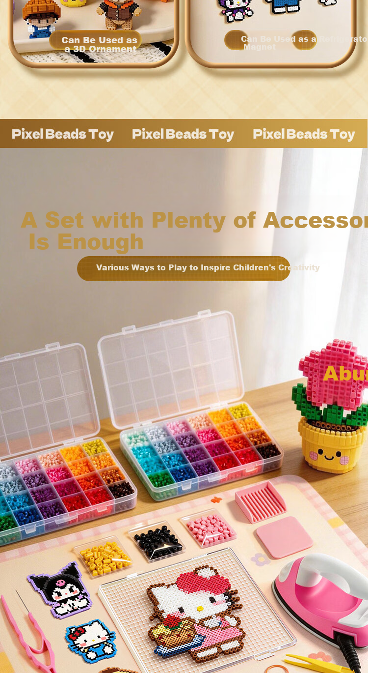 Snaen Bead Fusion Full Set DIY Hand Tool Toy with Iron Material Kit Girls Children's Day Gift 4