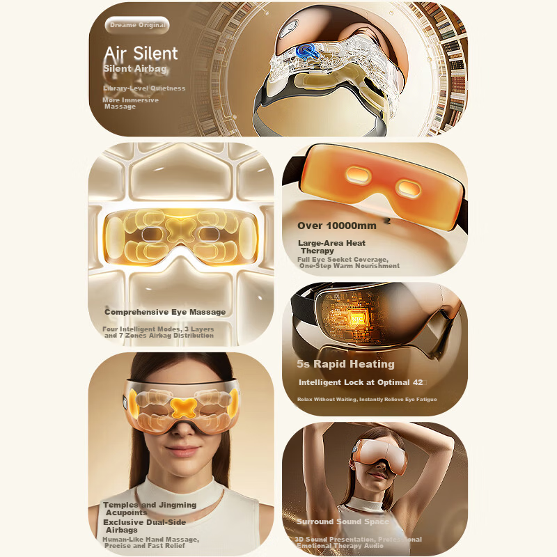 Dreame Smart Eye Massager Heated Eye Care Steam Eye Mask Eye Massager Relieve Fatigue Visual Massager E30 Practical Gift for Boyfriend Girlfriend Children's Day